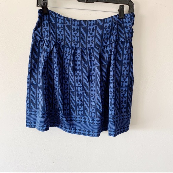 Madewell Silk Tailored Tee & Skirt Set in Geometric Stripe Size L/12 - Picture 6 of 14